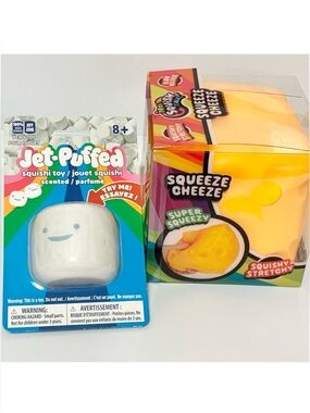 Squishy Squeeze Cheese Jet Puffed Marshmallow Squishies Sensory Bundle NEW